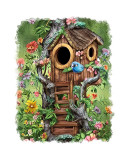 Sticker decorativ, Casa in copac, Verde, 70 cm, 6919ST