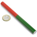 Magnet AlNiCo bara rotunda 150 x 12 mm, rosu-verde