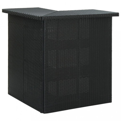 vidaXL Masă de bar colțar, negru, 100 x 50 x 105 cm, poliratan foto