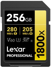 Lexar SDXC Pro 1800x U3 UHS-II R280/W210 (V60) 256GB