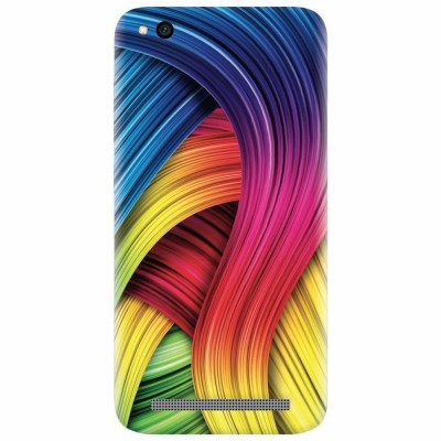 Husa silicon pentru Xiaomi Redmi 4A, Curly Colorful Rainbow Lines Illustration foto