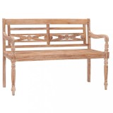 Gossi banca batavia, aspect varuit alb, 120 cm, lemn masiv de tec
