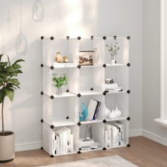 Organizator cub de depozitare, 12 cuburi, transparent, PP