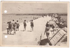 AMS - ILUSTRATA 1294, CONSTANTA - PLAJA MODERNA, ANUL 1956, cu perforari