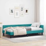 vidaXL Cadru de pat colțar Turcoaz 80 x 200 cm Catifea și lemn laminat
