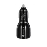 Incarcator auto, flippy, pentru bricheta, incarcare rapida, interfata usb, 12v-24v, negru