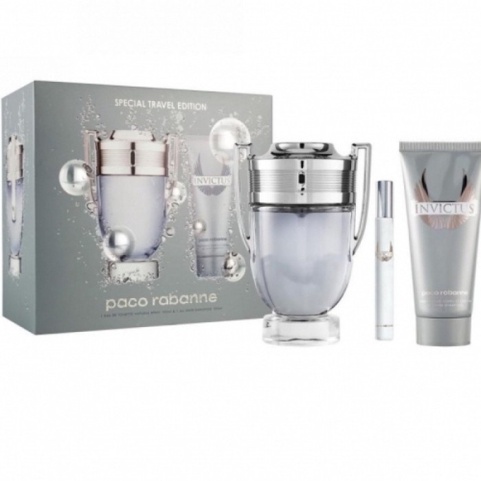 Seturi Barbati, Paco Rabanne Invictus Apa de Toaleta 100 ml + Gel de duș 100 ml + Apa de Toaleta 10 ml, 100 + 100 + 10ml Seturi Barbati, Paco Rabanne Invictus Apa de Toaleta 100 ml + Gel de duș 100 ml + Apa de Toaleta 10 ml, 100 + 100 + 10ml