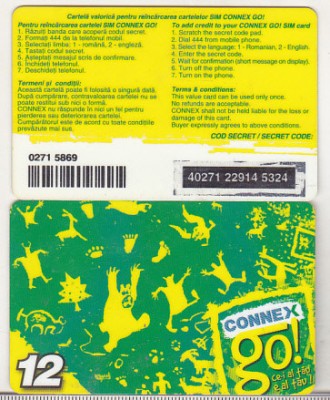 bnk card Romania - Connex - reincarcare Go! 12 - RO-CON-REF-0019D foto