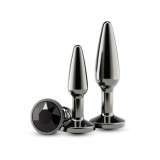 Dopuri cu bijuterie - NS Novelties Bunurile din Spate Dopuri Anale Conice Set de Antrenament 2 bucati Negru Metalizat