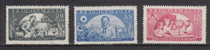 ROMANIA 1954 LP 363 PIONIERI SERIE MNH