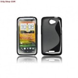 Husa Silicon S-Line Neagra pentru HTC One X, Protectie Premium, Flexibila