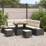 Cumpara ieftin Set de canapele pentru grădină cu pernă 8 pcs Negru Rattan poli
