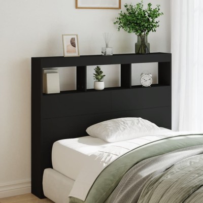 Gossi tablie cu dulap si led, negru, 120x17x102 cm foto
