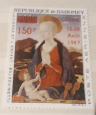 Dahomey 1967, pictura religioasa,supratipar , mnh foto