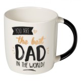 Cană Mesaj, New Bone, Best Dad, Alb, Capacitate 345 ml, Oem