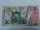 Mexic 20 Pesos Comemorativa 2021 Polimer Seria AB Semnatura 4 UNC