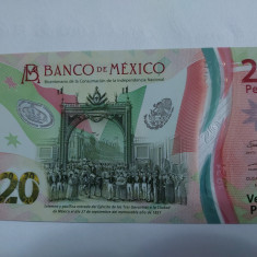 Mexic 20 Pesos Comemorativa 2021 Polimer Seria AB Semnatura 4 UNC