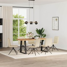 vidaXL Scaune de sufragerie, 6 buc., crem, țesătură 3315609
