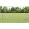 Gard din s&acirc;rmă sudată cu 13 st&acirc;lpi cu v&acirc;rf 0.6x100 m din oțel galvanizat