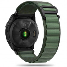 Curea Tech-Protect Nylon Pro pentru Garmin Fenix 3/5X/3Hr/5X Plus/6X/6X Pro/7X Verde Militar