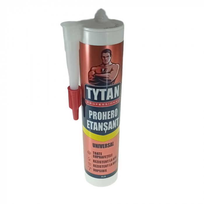 Etansant universal Prohero Tytan Professional 19137, 280ml, pentru sigilare, umplere si reparatii, alb
