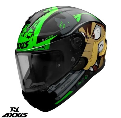 Casca integrala pentru scuter - motocicleta Axxis model Draken S Cosa Nostra B6 verde fluor lucios &amp;ndash; tip viziera: MT-V-18C XXL (63/64cm) foto