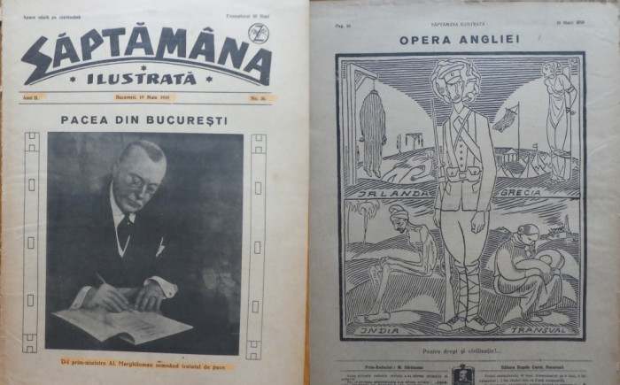 Saptamana ilustrata, nr. 36, 1918, Pacea din Bucuresti; moartea lui G. Cosbuc