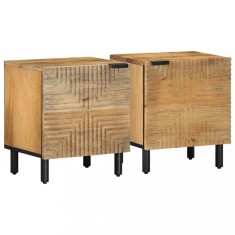 vidaXL Noptiere 2 buc Maro 40x33x46 cm Lemn masiv Mango