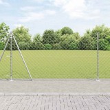VidaXL Set de St&acirc;lpi de Gard Argintiu 10 x 1.2 m Oțel Galvanizat