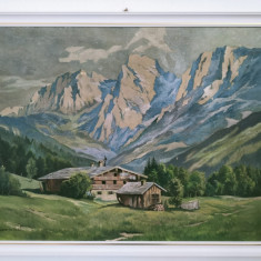 Severin Pauli-Peisaj alpin - pictură în ulei