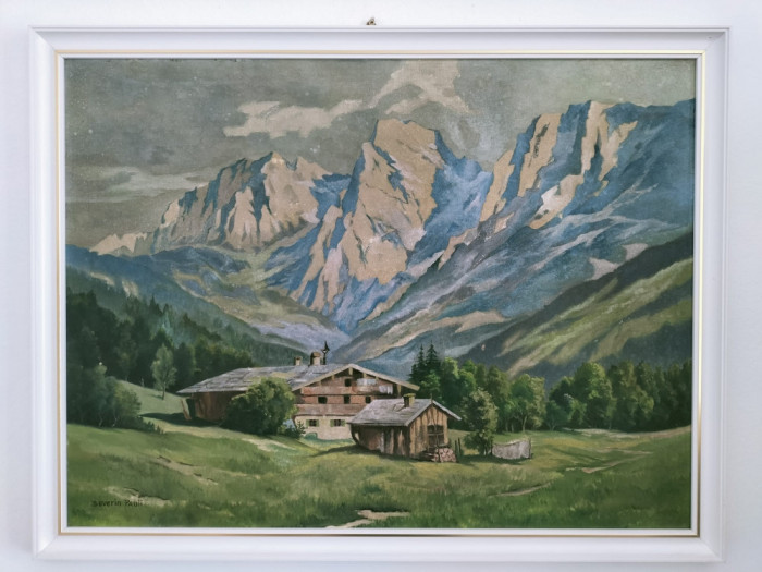 Severin Pauli-Peisaj alpin - pictură &icirc;n ulei