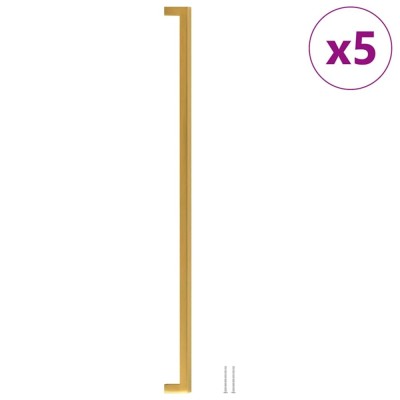 Manere de dulap, 5 buc., auriu, 480 mm, otel inoxidabil foto