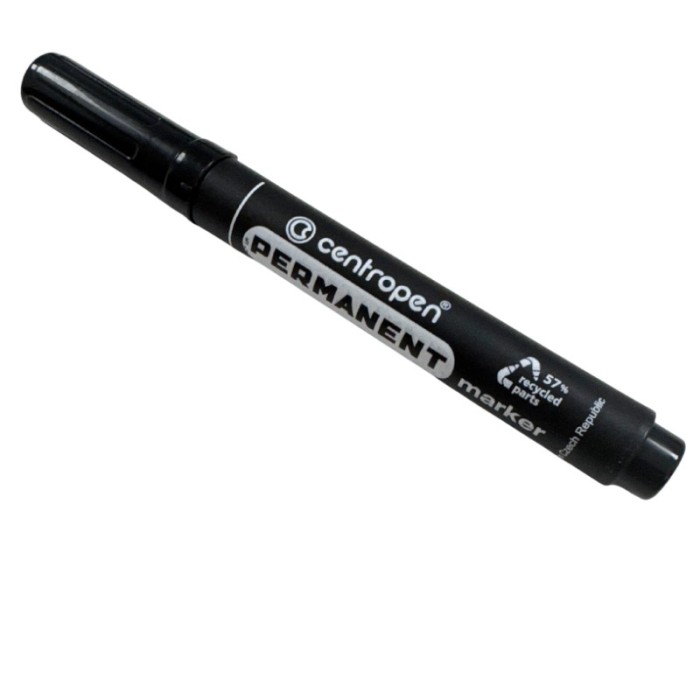 Marker permanent negru, varf rotund