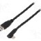 Cablu USB A mufa, USB C mufa in unghi, USB 1.1, USB 2.0, USB 3.0, lungime 3m, negru, Goobay - 66504