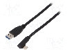 Cablu USB A mufa, USB C mufa in unghi, USB 1.1, USB 2.0, USB 3.0, lungime 3m, negru, Goobay - 66504