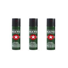 3 spray NATO paralizant de buzunar cu piper pentru autoaparare