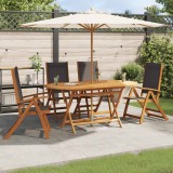 vidaXL Scaune de grădină pliabile 4 buc. lemn masiv acacia &amp; textilenă 3120454