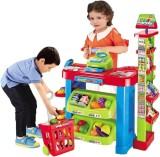 Set de Cumparaturi Tip Supermarket Rovo 85 pentru Copii, Jucarie Interactiva, Scanner, Casa de marcat, Cos de cumparaturi, Lumini, Sunete, Inaltime 80