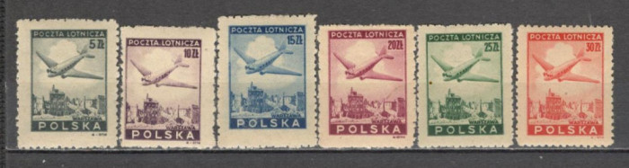 Polonia.1946 Posta aeriana-Avion deasupra Varsoviei MP.21