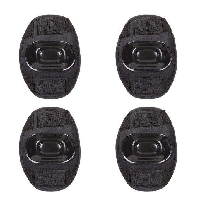 Set protectii coate/genunchi Skates, prindere velcro, Negru