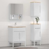 Cumpara ieftin Set de mobilier pentru baie FLORO 3 buc. Alb Lemn de pin masiv