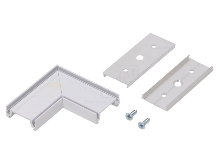 Conector 90&deg; Alb Aluminiu SURFACE14