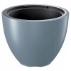 Ghiveci Decorativ Argintiu Rotund Heos, 30x23 cm, Plastic, Gradina/Interior, Prosperplast