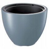 Cumpara ieftin Ghiveci Decorativ Argintiu Rotund 30x23 cm Heos Prosperplast, Interior/Exterior, Gradina/Casa