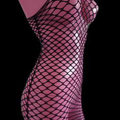 Lenjerie erotica dama rochie mini sexy din plasa mesh rezistenta one size