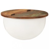 Cumpara ieftin Masuta de cafea, alb, 50x27 cm, lemn masiv reciclat