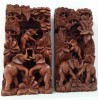 Set de 2 superbe tablouri, basoreliefuri din lemn masiv gros de 5 cm sculptate
