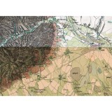 Harta Romaniei Meridionale &ndash; Buzau si imprejurimile, 1864, 50x70cm, reproducere