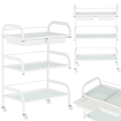 Asistent cosmetic pentru coafor ST029 dulap universal cărucior masă pe roți cu trei rafturi foto