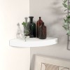 VidaXL Raft colțar de perete, alb, 25 x 25 x 3,8 cm, MDF